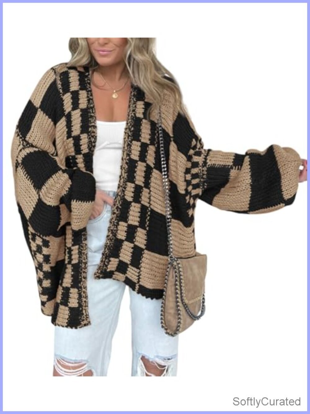 BTFBM Casual Cardigan Sweater Long Sleeve Open Front Ribbed Knit